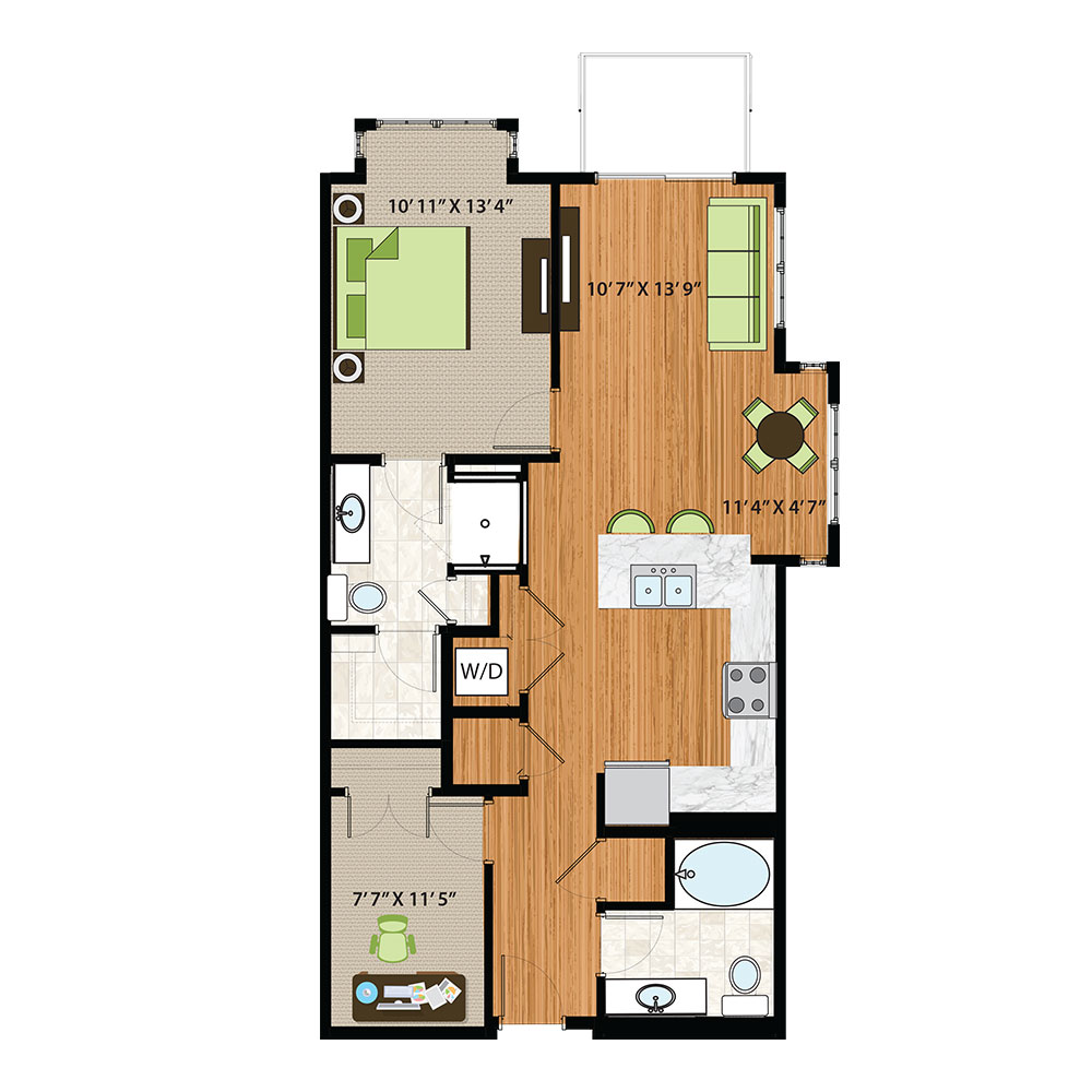 Elm Floor Plan | Schaumburg Apartments